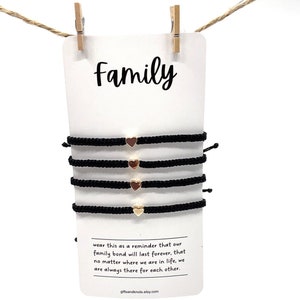 Familie Gold Herz Schwarz Passende Armbänder