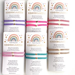 First Day of Kindergarten,Mommy and Me Heart Braided Matching Bracelets,Back to School Bracelet Set,First Day of School,Family Bracelet