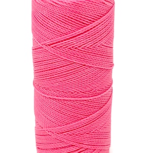 Linhasita Waxed Cord 1 mm Pink Macrame PE-4/100G TEX 595 COR 915 168 Meters