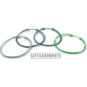 Adjustable Green Bracelets 1mm Thin School Favors