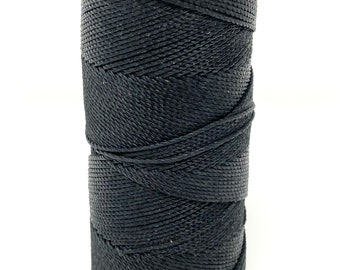 Linhasita Waxed Cord 1.5 mm Black Macrame PE-6/100G TEX 861 COR Preto 116 Meters