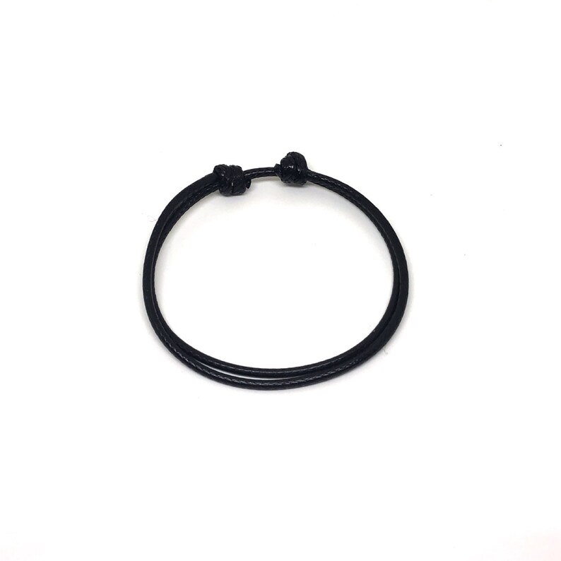 String Bracelet Minimalist Bracelet 2mm Black Anklet Etsy