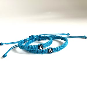 Initials Mommy and Me Blue Bracelet Set
