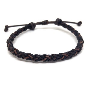 Braided Bracelet, Antique Brown Leather, Boys Favors, Daddy and Son Bracelet, Unisex, Family Bracelets image 1