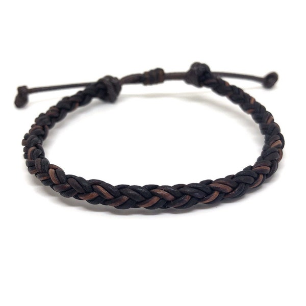 Braided Bracelet, Antique Brown Leather, Boys Favors, Daddy and Son Bracelet, Unisex, Family Bracelets