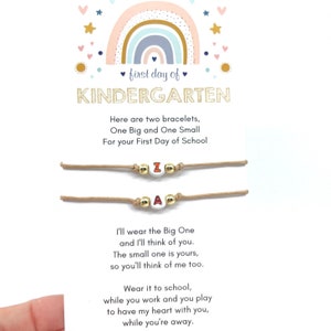 Mommy and Me Initials Matching Bracelets, First Day of Kindergarten Back To School