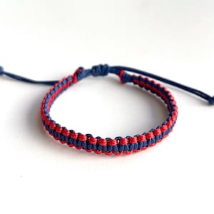 Rot und Blau zweifarbige geflochtene verstellbare Armbänder