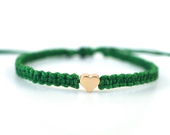 Green Ribbon Awareness Gold Heart Bracelet