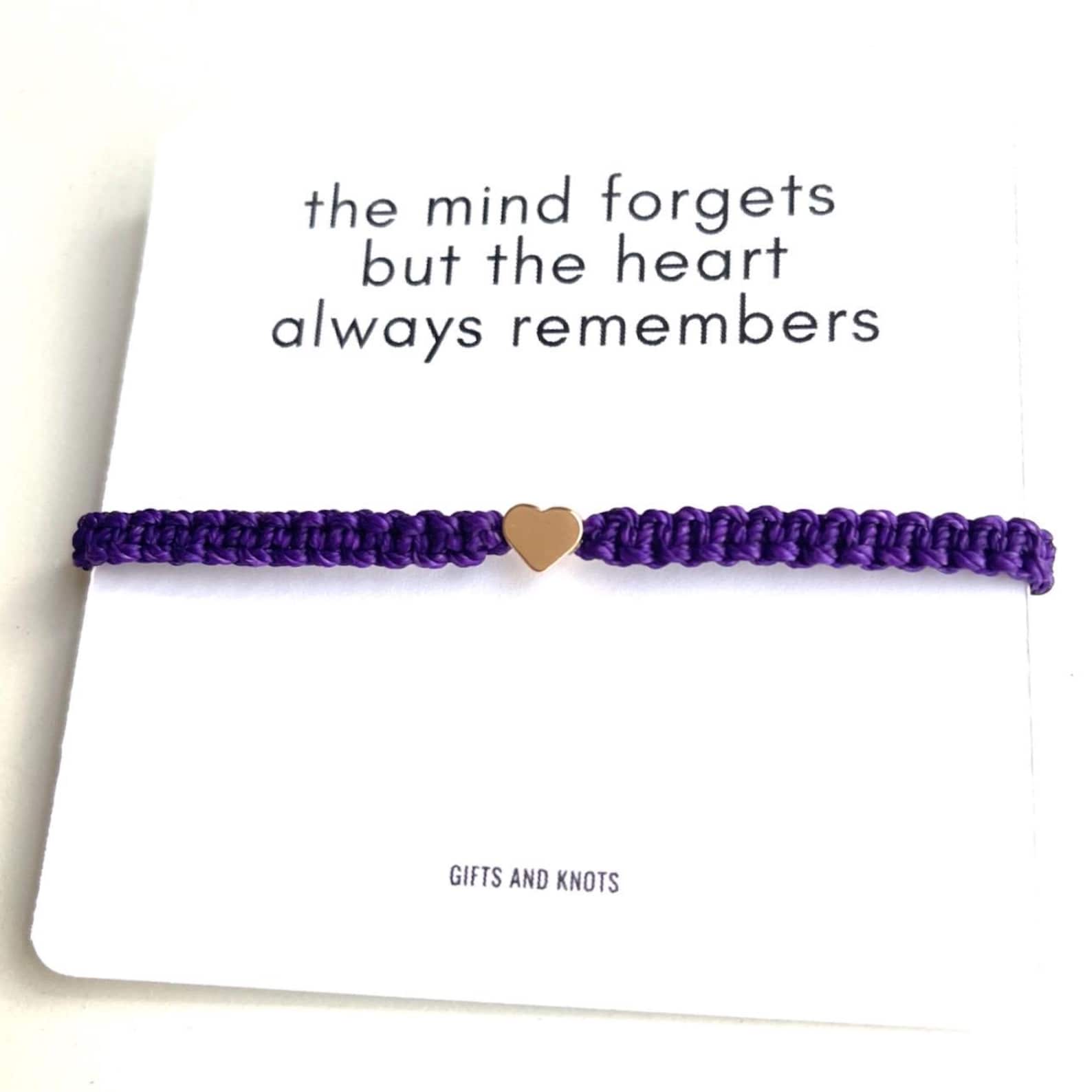 Dark Purple Awareness Bracelet Ribbon Gold Heart Charm Wristband - the ...