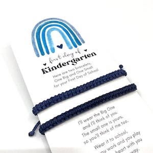 First Day of Kindergarten, Mommy and Me Blue Matching Bracelets, Back to School, Bracelet Set, Braided Bracelet
