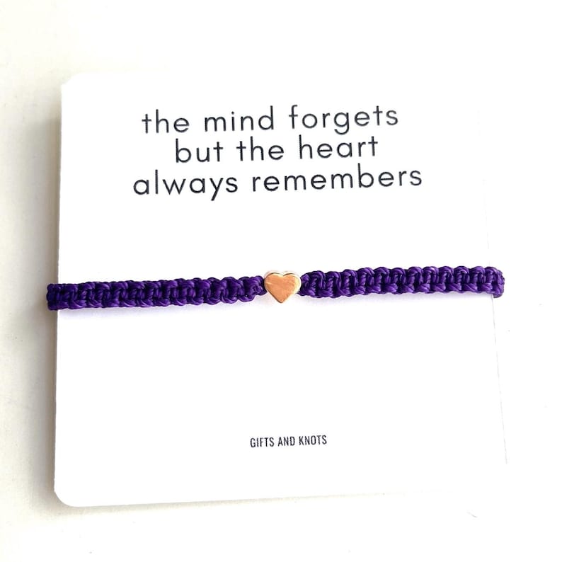 Dark Purple Awareness Bracelet Ribbon Gold Heart Charm Wristband - the ...