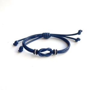 Celtic Knot Bracelet, Blue Waxed Cord Bracelet, Boys Bracelet, Adjustable Bracelet, Infinity Bracelet, Unisex, Family Bracelets