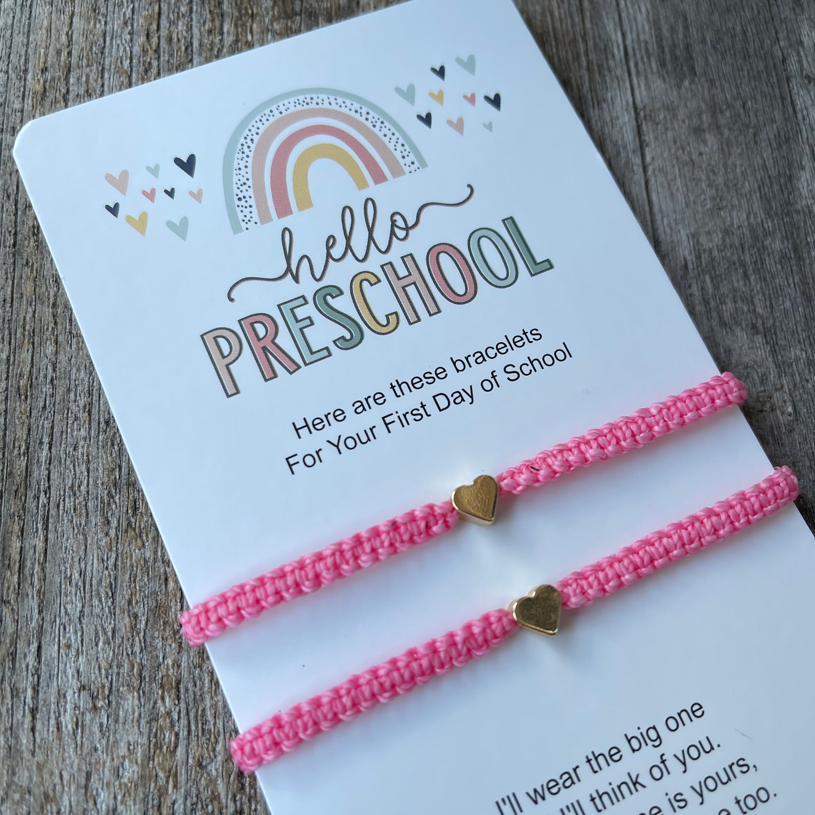 Mommy and Me Heart Pink Matching Bracelets First Day of - Etsy