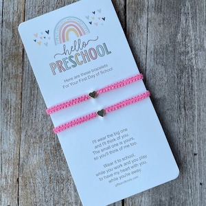 Pink Matching Bracelets First Day of Preschool by Gifts & Knots
