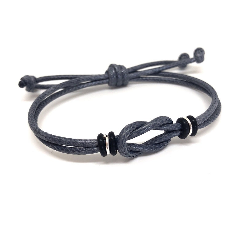 Celtic Knot Bracelet Gray Waxed Cord Bracelet Boys Bracelet - Etsy