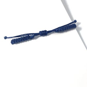 Adjustable size sliding knot. Blue Bracelet Macrame Braided.