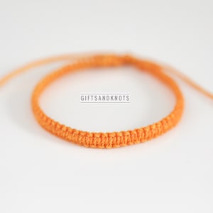 Orange Bracelet Braided Wristband Awareness Adjustable Waterproof