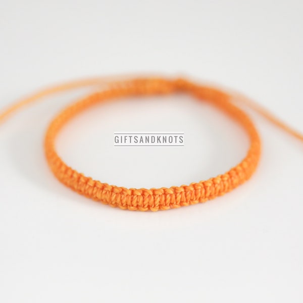 Orange Braided Awareness Bracelet