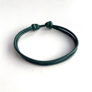 Dark Green Cord Bracelet, Minimalist Bracelet, 2mm, Anklet, Unisex