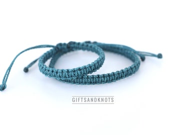 Dad and Son Deep Teal Matching Bracelet Set