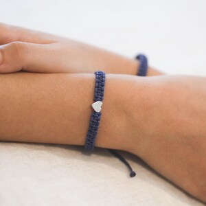 Blue Ribbon Silver Heart Bracelet by Gifts & Knots