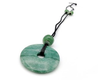 Jade Jadeite Circle Donut Pendant Necklace