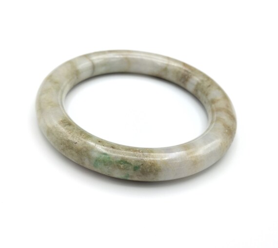 Handcrafted Vintage Jade Bangle Bracelet - image 5