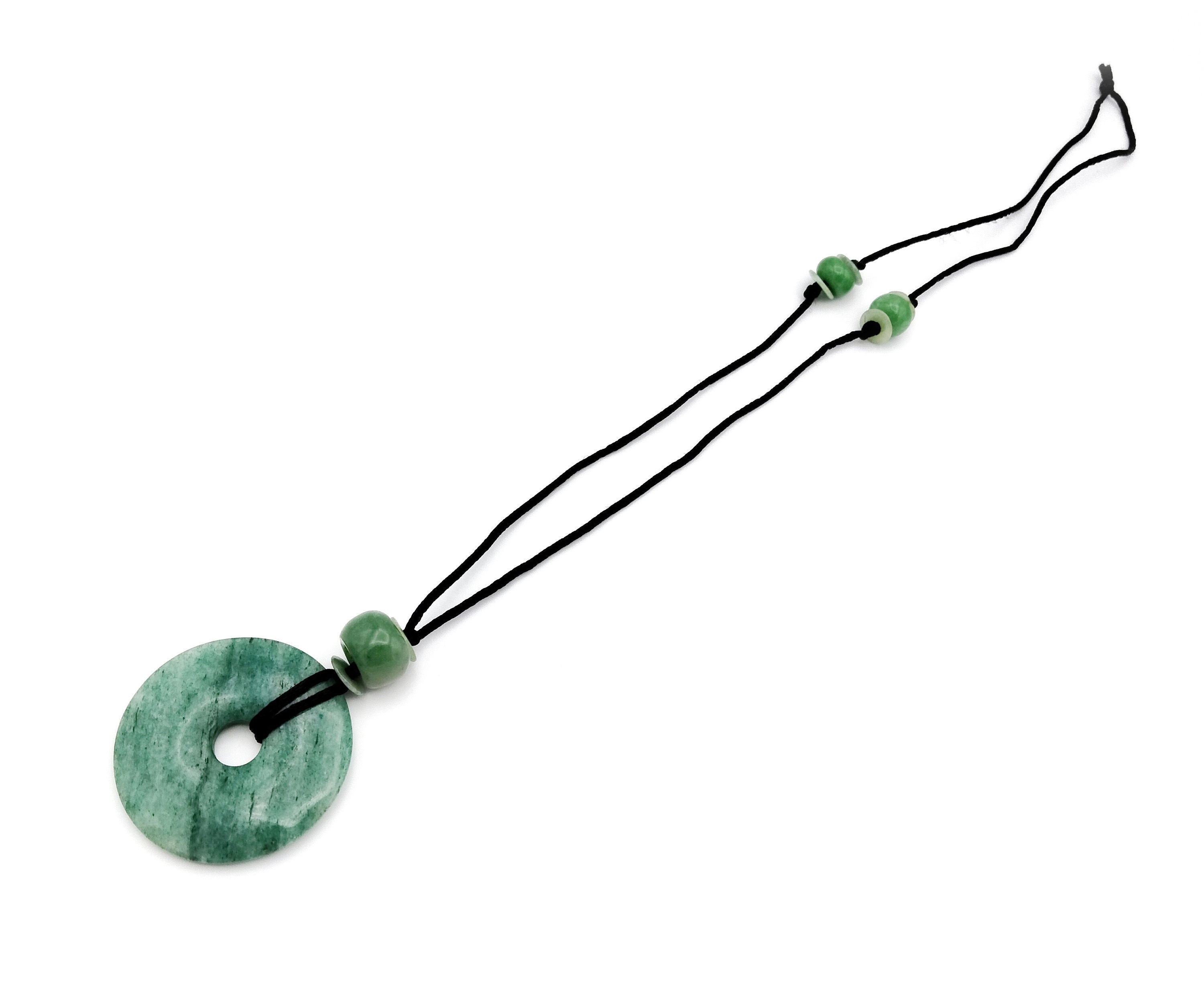 Collana Ciondolo Giada Naturale – Ciambella In Giadeite Con Argento 925 – Certificata - Foto 3
