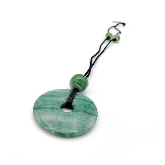 Jade Jadeite Circle Donut Pendant Necklace
