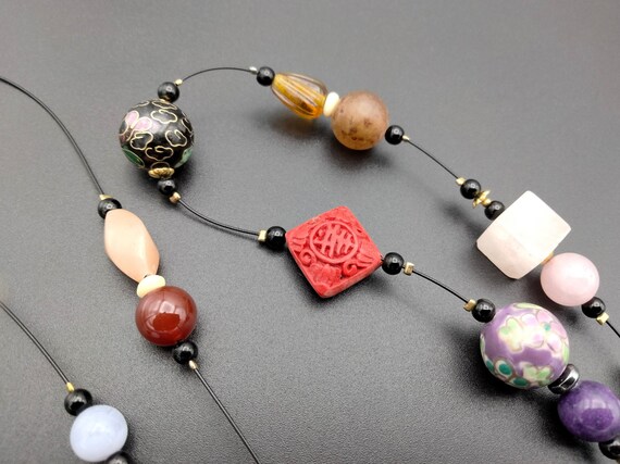 Hand Made Asian Inspired Bead Necklace - image 9