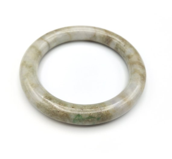 Handcrafted Vintage Jade Bangle Bracelet - image 1