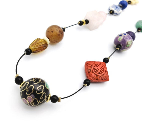 Hand Made Asian Inspired Bead Necklace - image 4