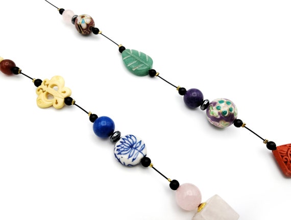 Hand Made Asian Inspired Bead Necklace - image 8