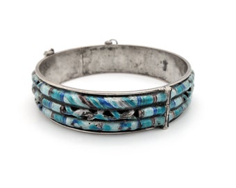 Antik kinesisk importerad silver- och emaljarmring