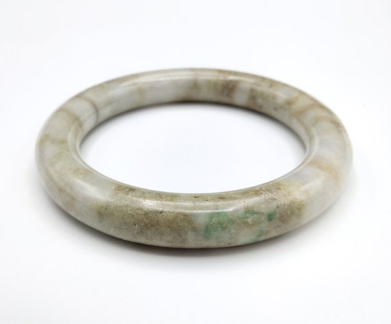 Handcrafted Vintage Jade Bangle Bracelet - image 4