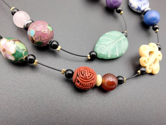 Hand Made Asian Inspired Bead Necklace - image 3