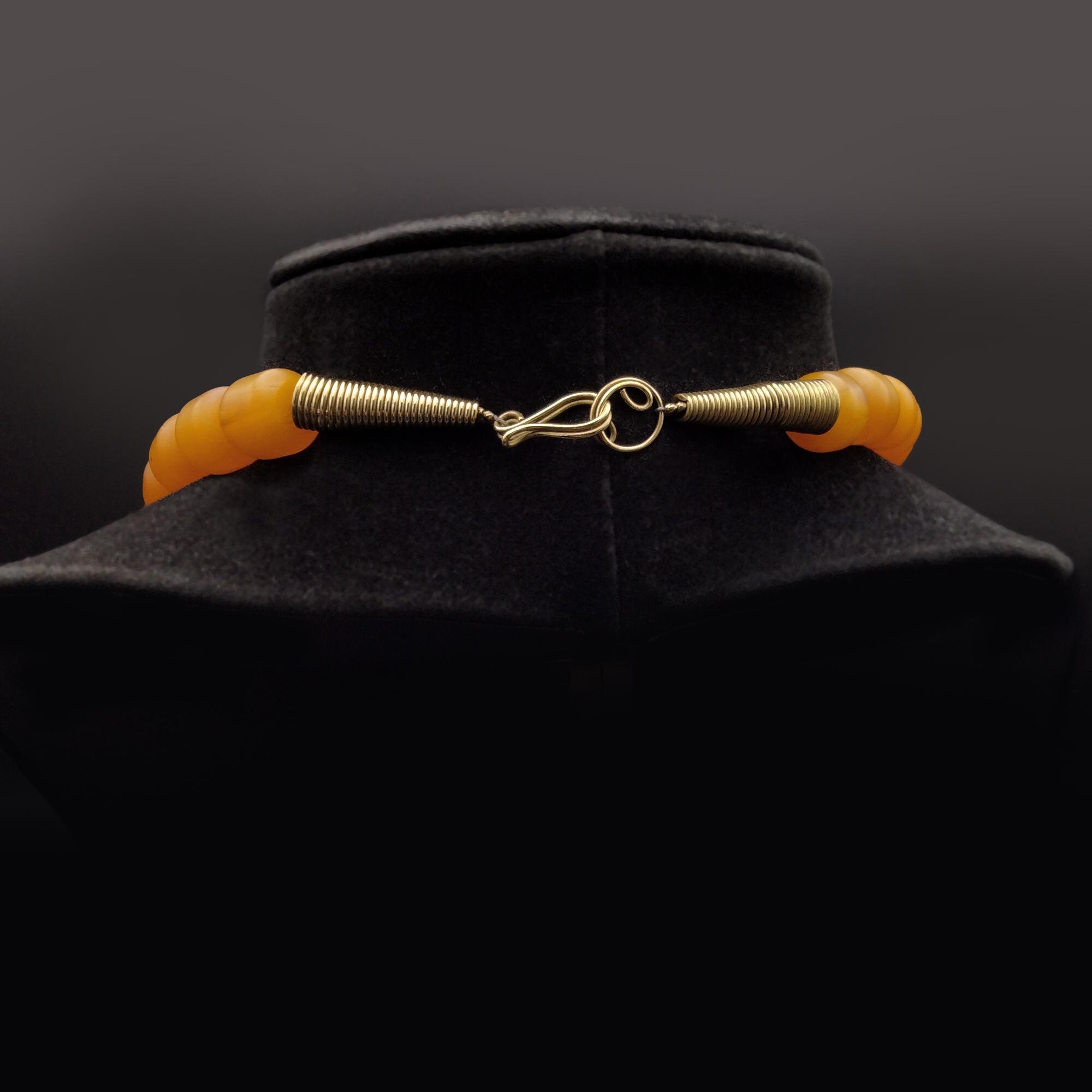 Collier Ambre Butterscotch 84 Grammes - Longueur 102 Cm, Antique, Vermeil