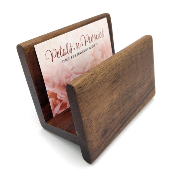 Artist Signed Hand Crafted Koa Wood Business Card Holder