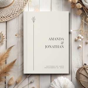 Love Letters Journal, Personalized Couples Notebook, Custom Wedding Notebook, First Anniversary Gift, Bride To Be or Engagement Gift