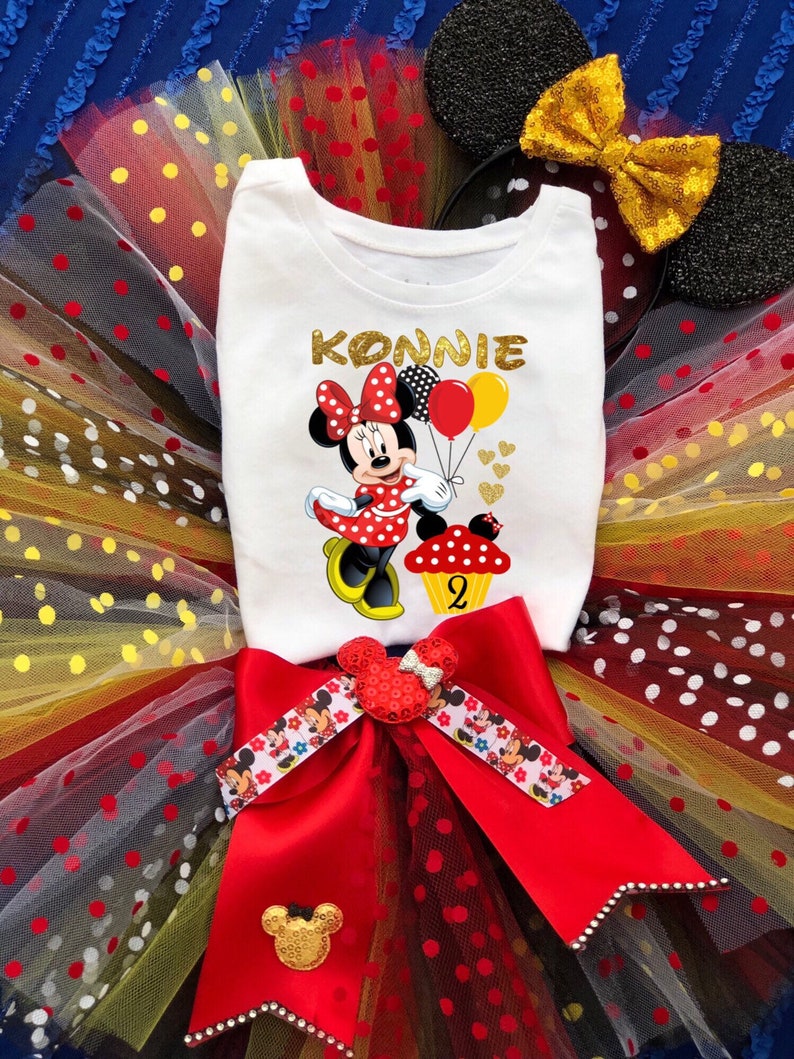 Baby Girl Minnie Mouse Tutu Black white yellow red Necklace Etsy