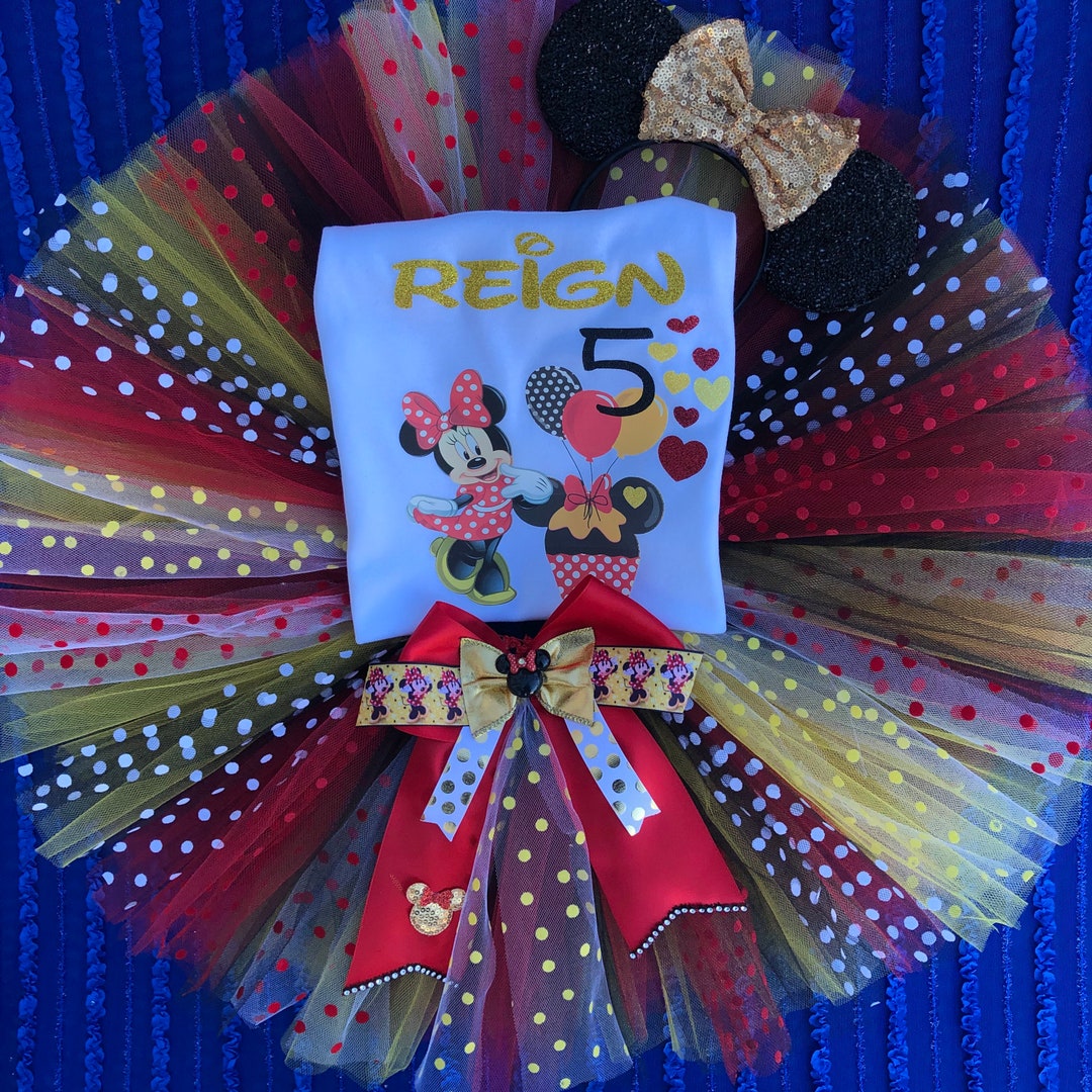Baby Girl Minnie Mouse Inspired Tutu Outfit Dress Black White Etsy