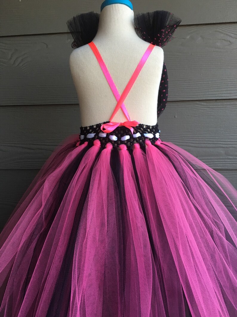 Birthday wedding christmas flower girl dress 0m-5T holidays fancy Tulle pink black
