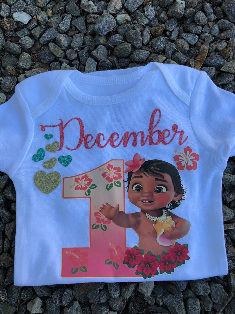 Costumized birthday cake smash photo shoot Baby Hawaiian Girl MOANA TODDLER inspired Tutu gold orange light pink aqua iron on 1st 2nd.
