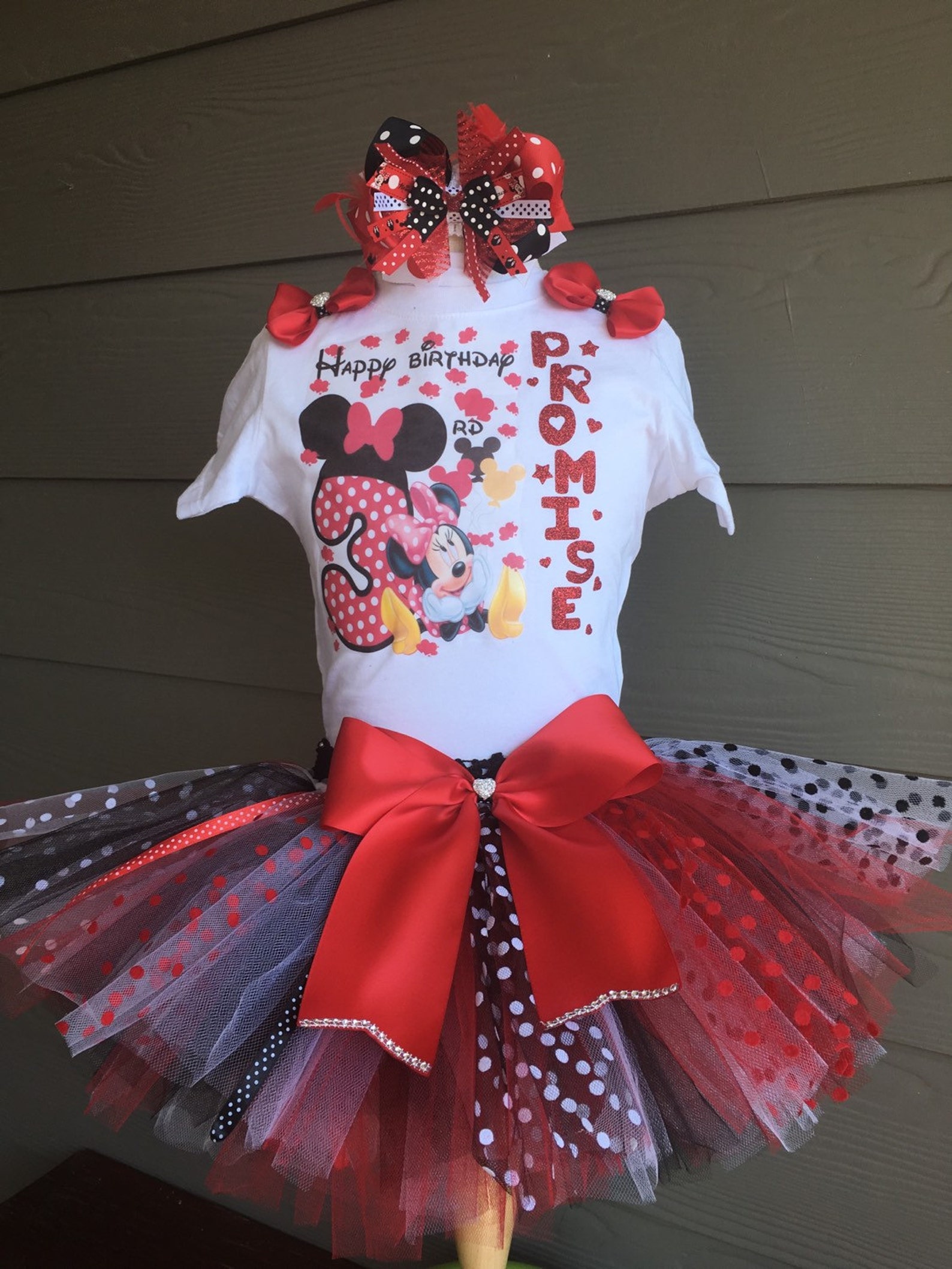 Baby Girl Minnie Mouse Tutu Black White Red Iron on 1st 2nd Etsy