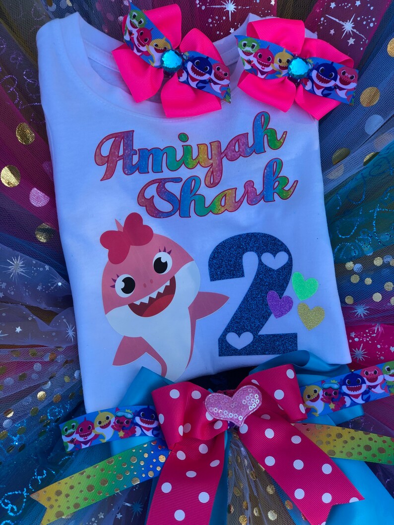 RAINBOW BABY SHARK Family Birthday Girl Inspired Outfit Yellow Etsy