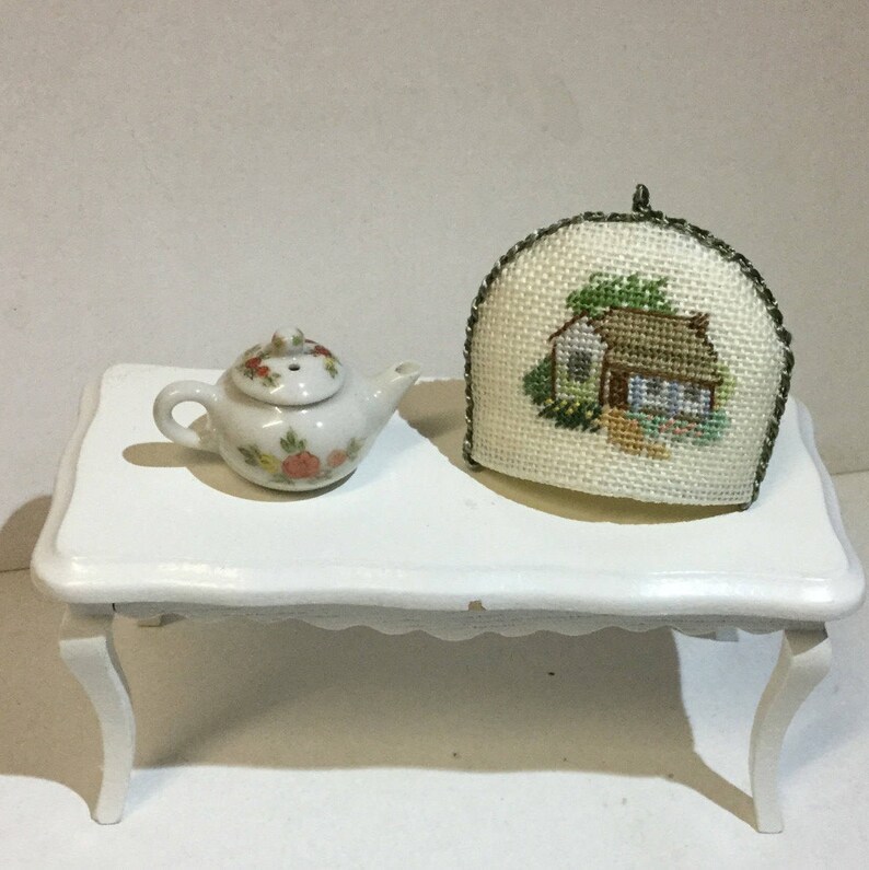 Miniature dollhouse cover with linen embroidery. Etsy