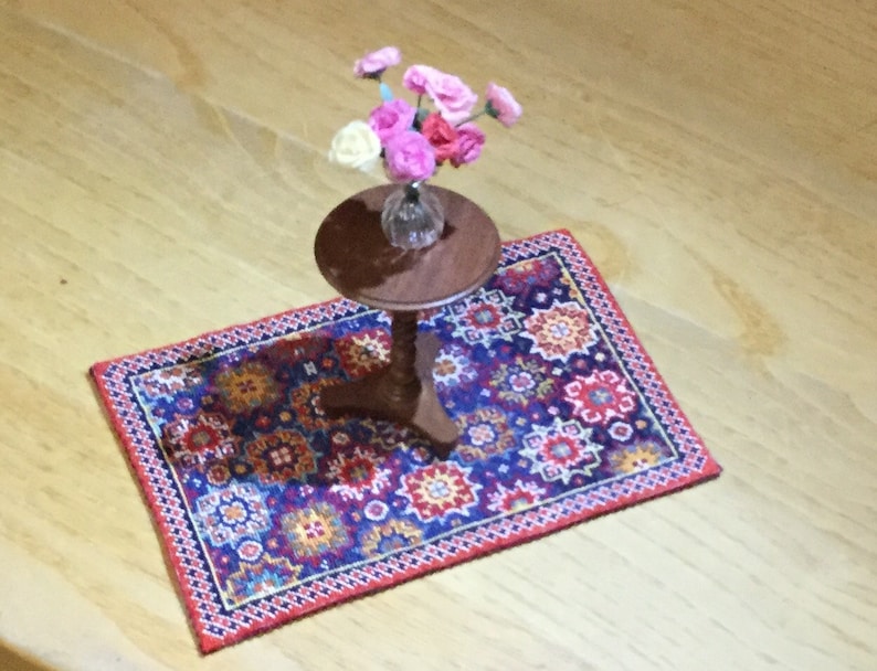 Miniature Rug for Dollhouse embroidered with a small stitch Etsy