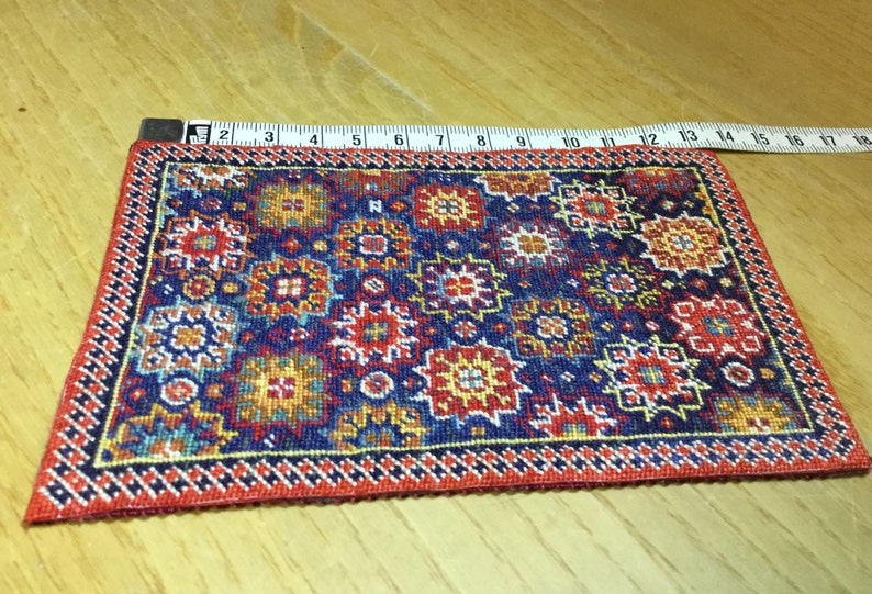 Miniature Rug for Dollhouse Embroidered With a Small Stitch Etsy UK