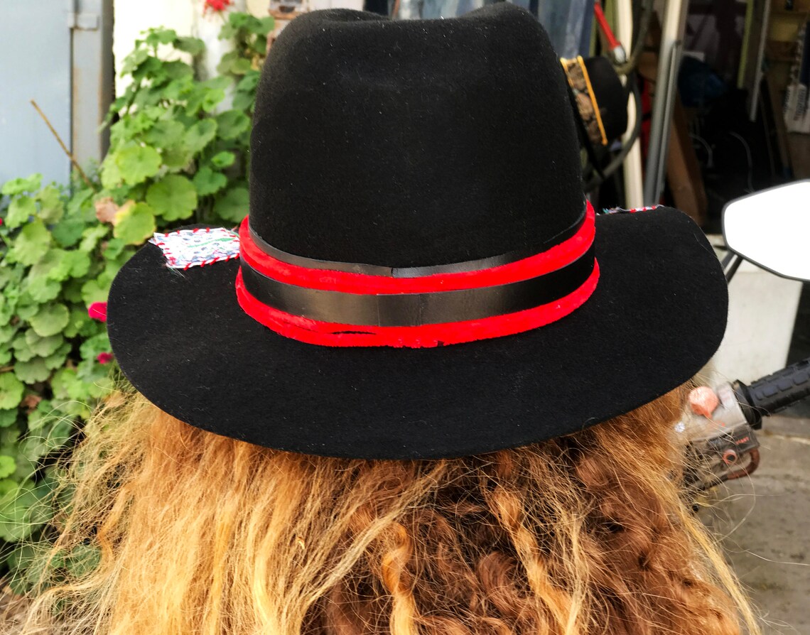 Burning Man Hat Fedora Hat Sewing Pattern Black Felt Cowboy Etsy