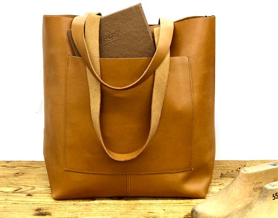 tan leather shopper bag